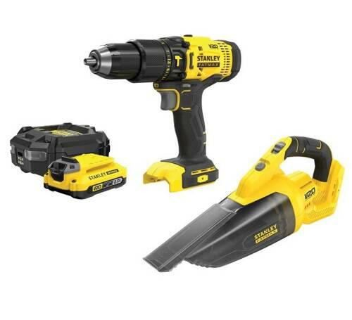 Stanley FATMAX V20 Hammer Drill and Hand Vacuum Combo Kit 1 x 2.0 Ah SFMCK219D1 (SFMCD711 + SFMCVH001B)