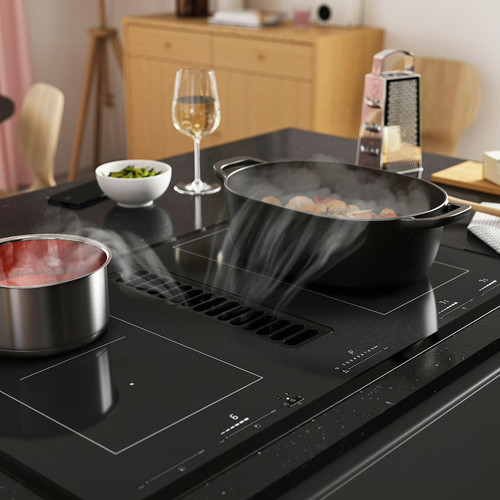 TÄCKNAN Ind hob/int extractor w recirc kit, IKEA 500/black