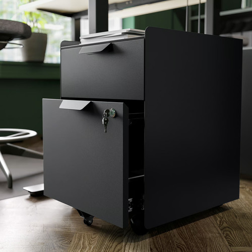 TROTTEN Drawer unit w 2 drawers on casters, anthracite