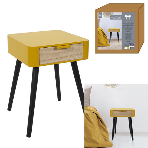 Nightstand Bedside Table Padano, yellow