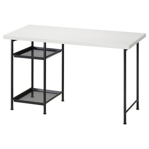 LAGKAPTEN / SPÄND Desk, white/black, 120x60 cm