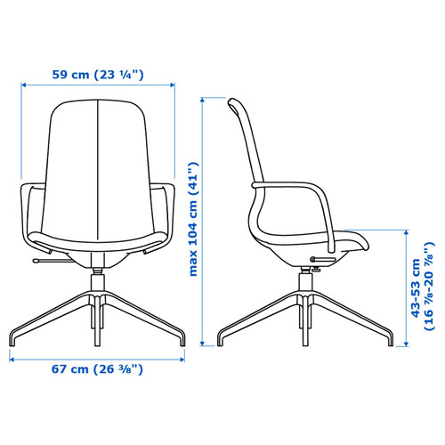 LÅNGFJÄLL Conference chair with armrests