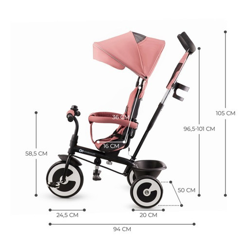 Kinderkraft Tricycle Aston, rose pink, 9m+