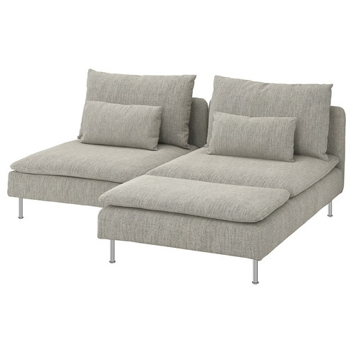 SÖDERHAMN 2-seat sofa, with chaise longue, Viarp beige/brown
