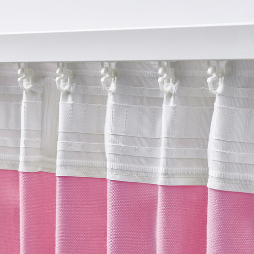 GINSTMOTT Curtains, 1 pair, pink/with heading tape, 145x300 cm