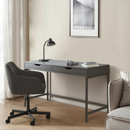ALEX Desk, dark grey, 132x58 cm
