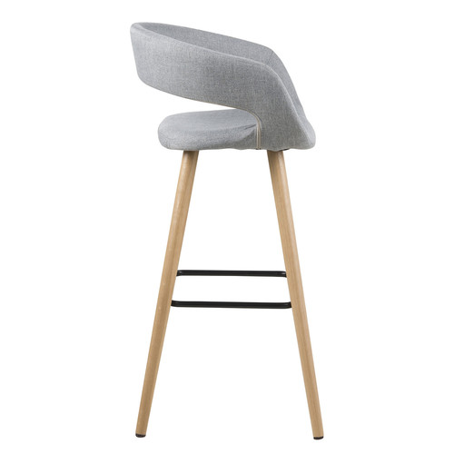 Bar Stool Grace, low, light grey