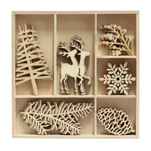 Christmas Decorative Accessories 30pcs, wood