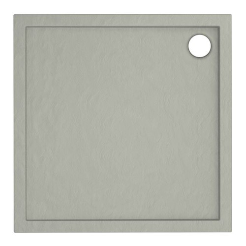 Acrylic Shower Tray Alta, square, 90 x 4.5 cm, concrete