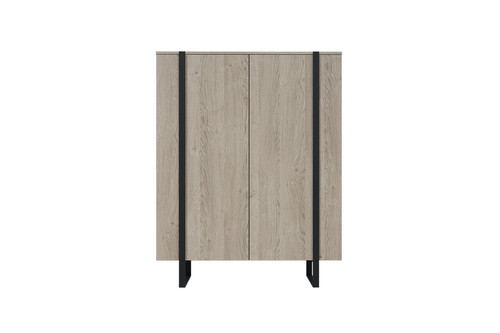 Two-Door Cabinet Verica 120 cm, biscuit oak/black legs