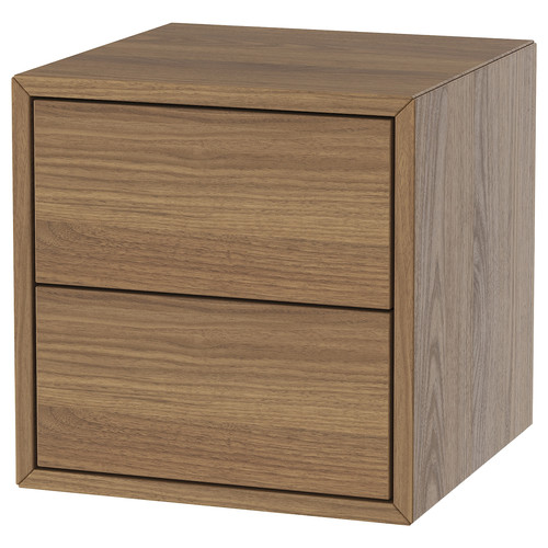EKET Cabinet with 2 drawers, brown/walnut effect, 35x35x35 cm