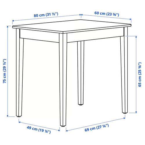 NÄSINGE / NÄSINGE Table and 2 chairs, white/white Tibbleby beige-grey, 80x60 cm