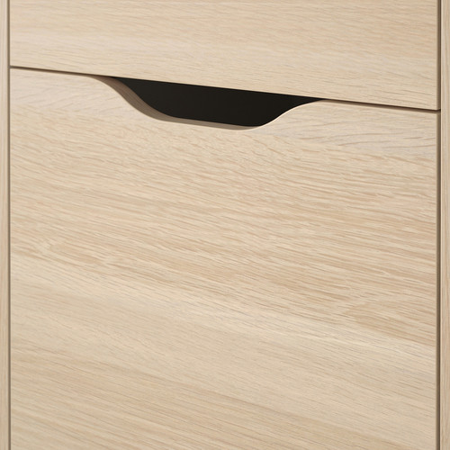 ALEX Drawer unit on castors, white stained oak effect/black, 36x50 cm