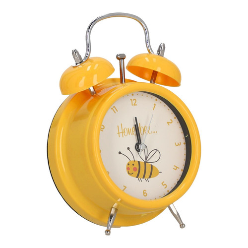 Classic Alarm Clock Honeybee, yellow