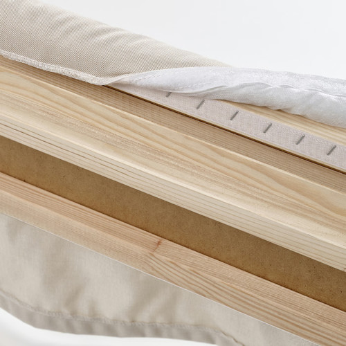 TÄRNKULLEN Cover bed frame, Vissle beige, 140x200 cm