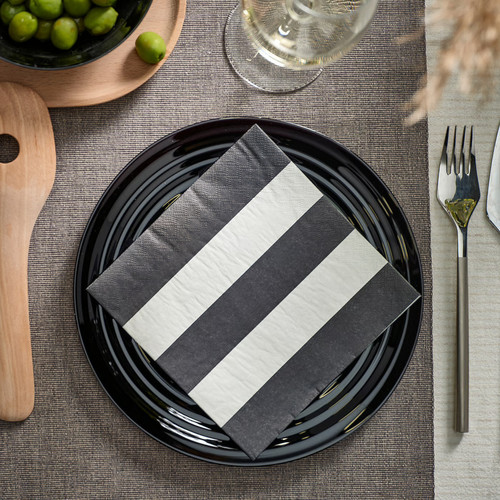 SILVERTETRA Paper napkin, striped black/white, 33x33 cm, 30 pack