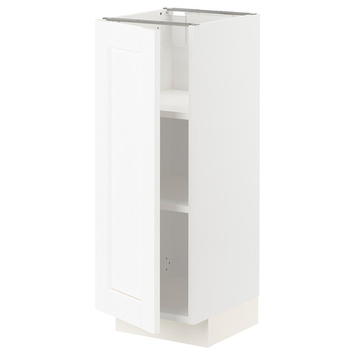 METOD Base cabinet with shelves, white Enköping/white wood effect, 30x37 cm