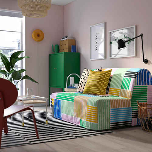 LYCKSELE LÖVÅS 2-seat sofa-bed, Grindtorp multicolour