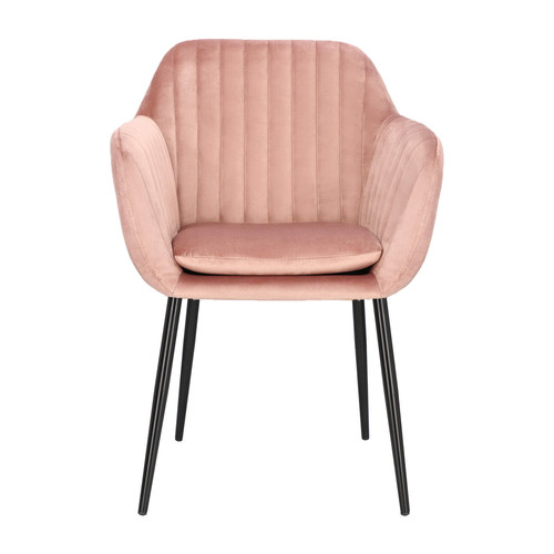 Upholstered Chair Emilia Velvet, dusty rose/black
