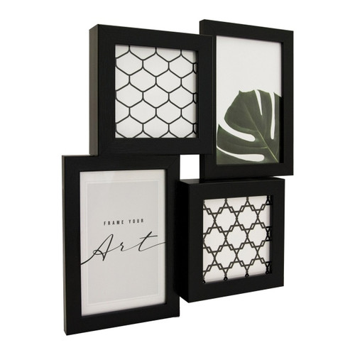 Collage Frame 3D 2 x 10 x 10 cm + 2 x 10 x 15 cm, black