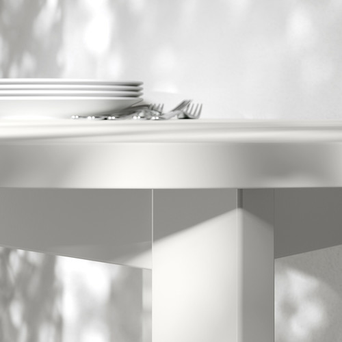VIHALS / VIHALS Table and 4 chairs, white white/white Tibbleby beige-grey, 107 cm