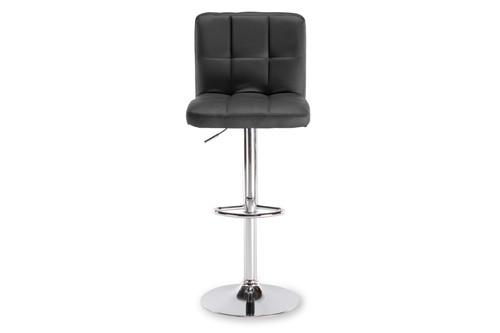 Bar Stool, faux leather, black/chrome