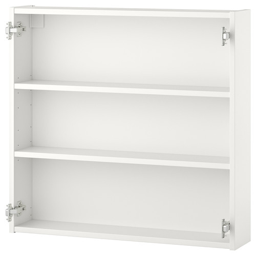ENHET Wall cb w 2 shelves, white, 80x15x75 cm