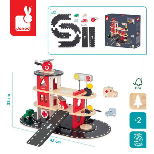 Janod Wooden Fire Station 2+