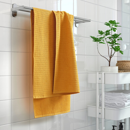 VÅGSJÖN Bath towel, golden-yellow, 70x140 cm