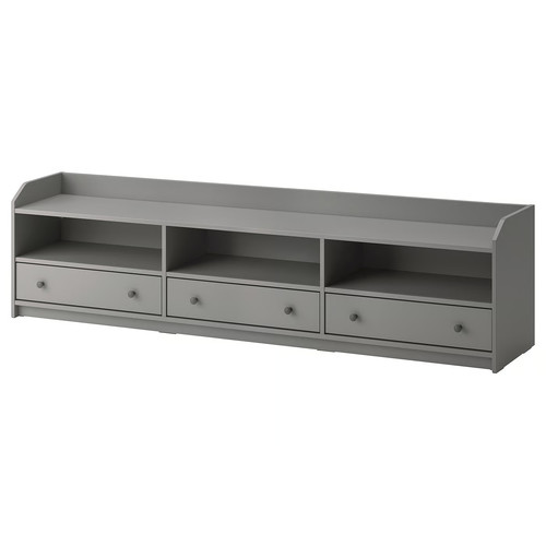 HAUGA TV bench, grey, 206x46x54 cm