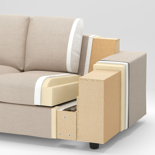 VIMLE Corner sofa, 5-seat, with wide armrests/Gunnared beige