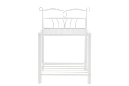 Nightstand Bedside Table Line, white