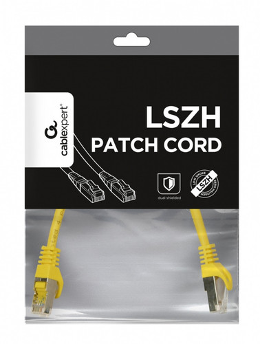 Gembird Patch Cord Cat6A S/FTP LSZH 0.25m, yellow