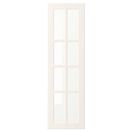 BODBYN Glass door, off-white, 30x100 cm