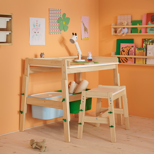 FLISAT Children's bench, height adjustable/green