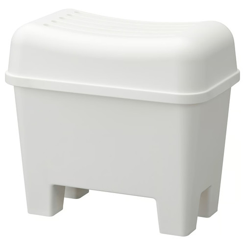 BURSJÖN Stool with storage, white