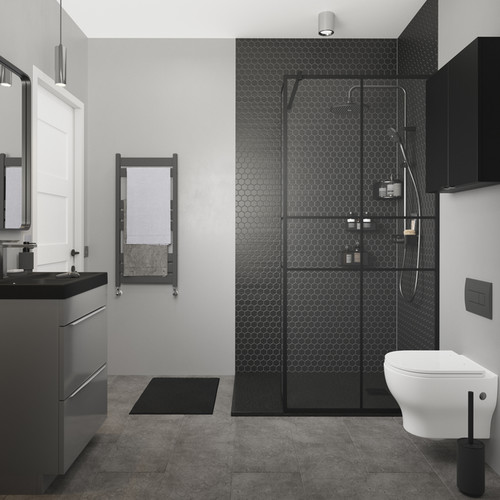 GoodHome Toilet Paper Holder Kina, black