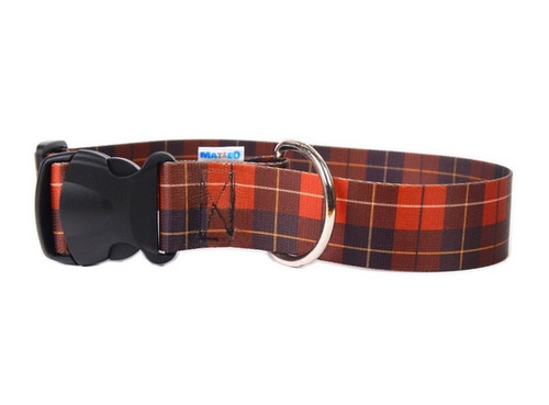 Matteo Dog Collar Plastic Buckle 15mm, Tartan