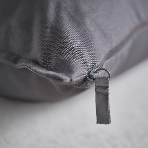 GURLI Cushion cover, dark grey, 65x65 cm