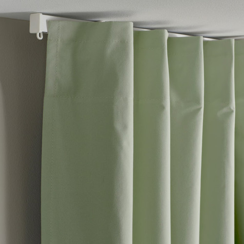 BENGTA Block-out curtain, 1 piece, green/with heading tape, 210x300 cm
