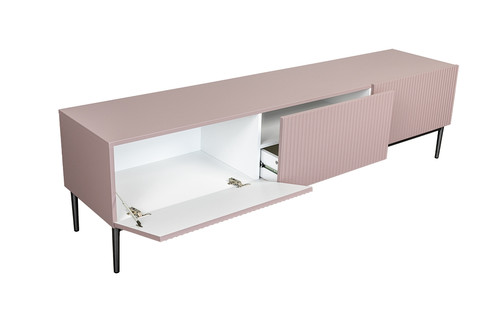 TV Cabinet Nicole 200 cm, antique pink, black legs