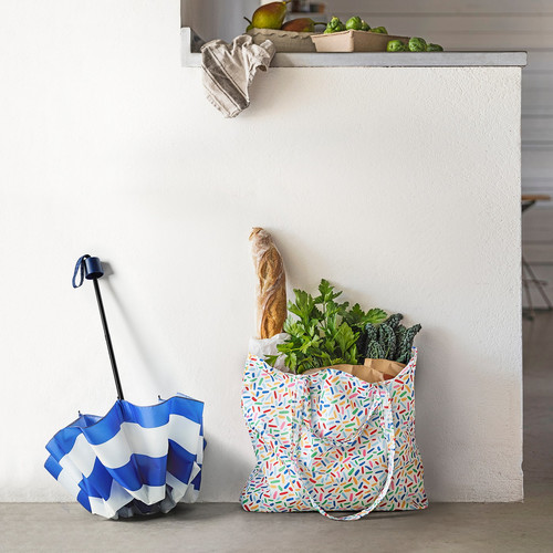 KNALLA Umbrella, foldable multicolour/patterned