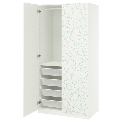 PAX / LINNABERG Wardrobe combination, white/patterned, 100x60x201 cm