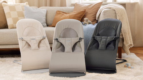 BABYBJÖRN Bouncer Balance Soft Woven/Jersey Tri Fabric, Sand Grey