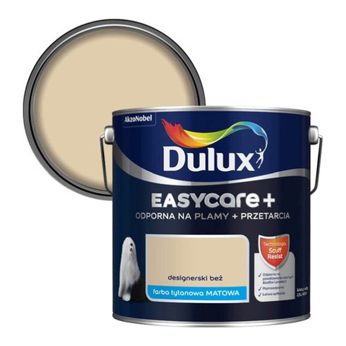 Dulux EasyCare+ Washable Durable Matt Paint 2.5l designer beige
