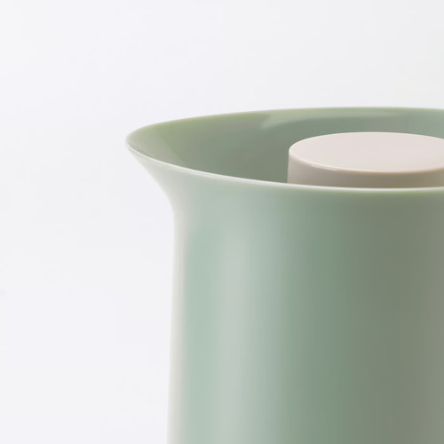 BEHÖVD Vacuum flask, light green, beige, 1 l