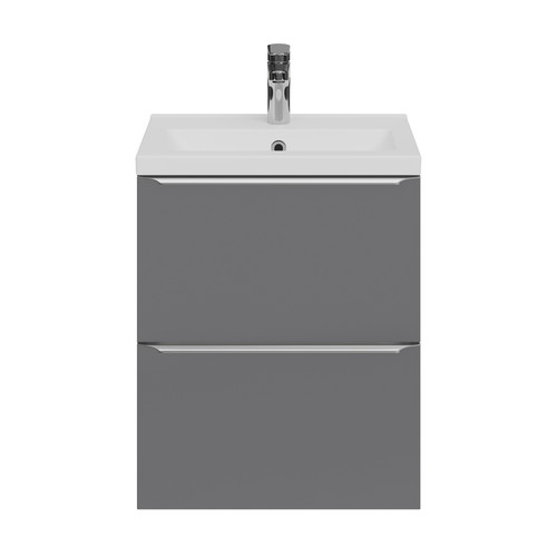 Goodhome Wall-mounted Basin Cabinet Imandra Slim 50cm, grey