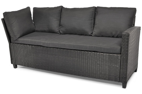 Garden Corner Sofa Set with Table, black