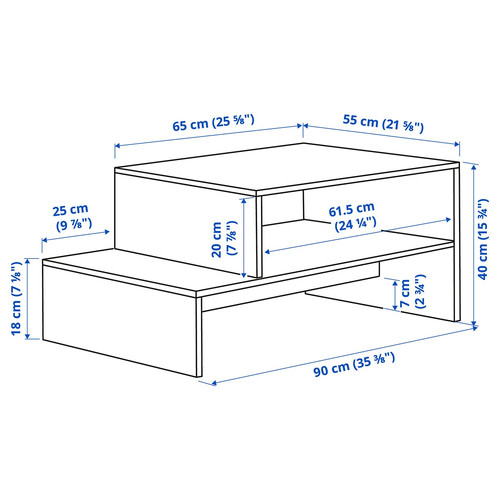 HOLMERUD Coffee table, dark brown, 90x55 cm