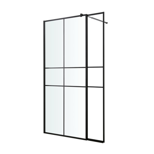 GoodHome Shower Panel Wall Walk-in Ahti 90 + 30cm, chrome/black